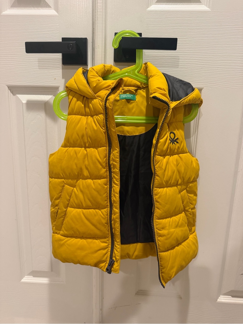 United Colors Of Benetton Kids Yellow Quilted Hooded Vest